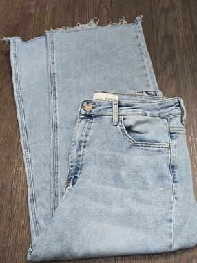 Light Blue Ankle-Length Cropped Jeans